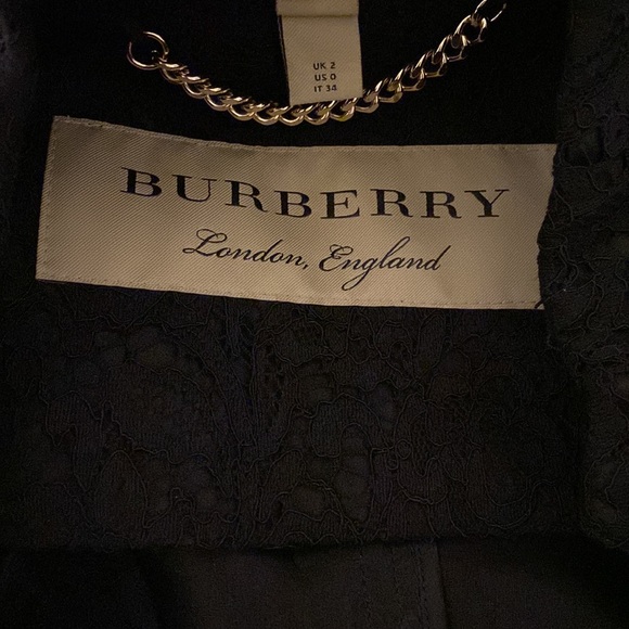 Burberry London floral lace black trench coat - Picture 4 of 11